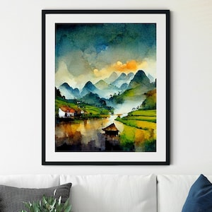 Vietnam Wall Art Prints, Vietnam Watercolor Painting, Vietnam Wall Decor, Vietnam Poster Print, Vietnam Photo, Vietnam Wall Art, Asia Poster