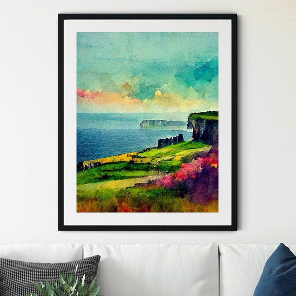 Cliffs of Moher Travel Print, Irish Landscape, Cliff of Moher Poster Print, Cliffs of Moher Photograph, Ireland Print, Ireland Wall Art