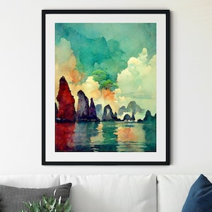 Vietnam Ha Long Bay Print, Ha Long Bay Print Wall Art, Vietnam Travel Print, Vietnamese Art Print, Vietnam Wall Decor, Vietnam Photo