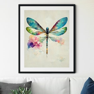 Dragonfly Print, Dragonfly Wall Decor, Dragonfly Wall Art, Dragonfly Printable, Nursery Wall Art, Nursery Print, Girls Room Decor