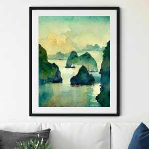 Vietnam Ha Long Bay Print, Ha Long Bay Print Wall Art, Vietnam Travel Print, Vietnamese Art Print, Vietnam Wall Decor, Vietnam Photo