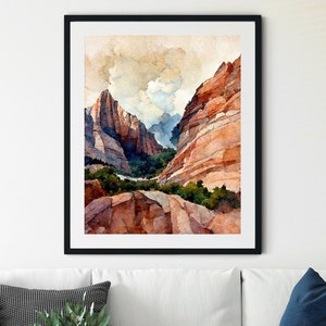 Zion Canyon Print, National Park Print, Boho Western Decor, Zion Canyon Poster, Southwest Desert Print, Zion National Park, Desert Printable