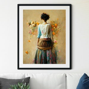 Peasant Woman Portrait Print, Moody Woman Portrait, Portrait Painting, Woman Painting, Vintage Portrait Painting, French Portrait Painting