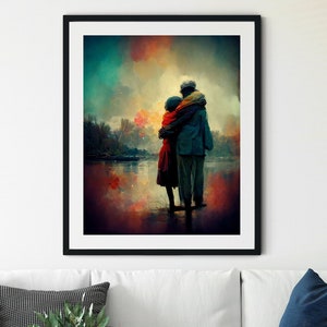 Couple Art Print, Romantic Bedroom Poster, Romantic Couple Print, Love Print, Couple Sketch, Romantic Poster, Anniversary Gift