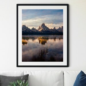 Grand Teton Poster, Grand Teton Kunst, Wyoming Wandkunst, Reiseposter, Grand Teton Nationalpark Poster, Nationalpark Druck, Wyoming Druck