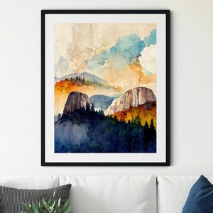 Yosemite Print, Yosemite Wall Art, Yosemite National Park Poster, Yosemite Poster, Mountain Art, National Park Print, National Park Art