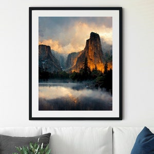 Yosemite Print, Yosemite Wall Art, Yosemite National Park Poster, Yosemite Poster, Mountain Art, National Park Print, National Park Art