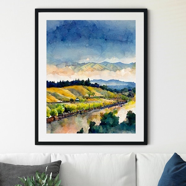 Napa Valley Print, Wine Country Print, California Wall Art, California Print, Napa Valley Poster, Vineyard Wall Art, Wine Print Wall Art