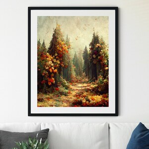 Autumn Landscape Print, Fall Wall Art, Fall Landscape Printable Wall Art, Autumn Vintage Style Painting, Fall Wall Decor, Fall Print