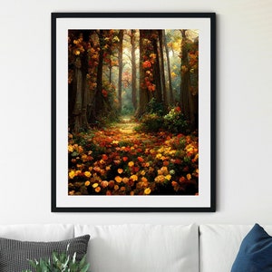 Autumn Landscape Print, Fall Wall Art, Fall Landscape Printable Wall Art, Autumn Vintage Style Painting, Fall Wall Decor, Fall Print