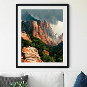 Zion Canyon Print, National Park Print, Boho Western Decor, Zion Canyon Poster, Southwest Desert Print, Zion National Park, Desert Printable