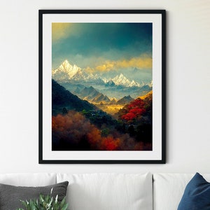 Mount Everest Base Camp Print, Everest Nepal Print, Himalayas Print, Trekking Nepal Print, Wall Decor, Mountain Climbing Print, Travel Print