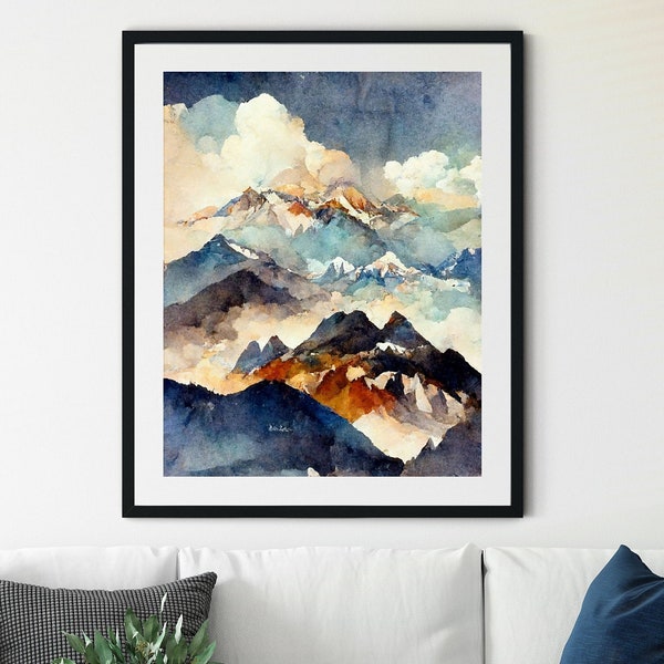 Rocky Mountain Print, Rocky Mountains Canada Wall Art Print, Rocky Mountain Art, Rocky Mountains Poster, Canadian Rockies Print