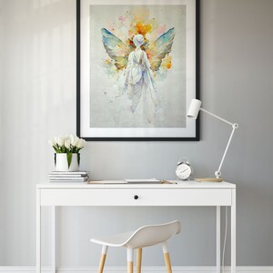 Angel Artwork Print, Guardian Angel Print, Spiritual Gift, Angel Wings, Angel Wall Decor, Original Angel Art, Guardian Angel Art image 6