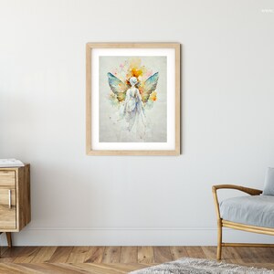Angel Artwork Print, Guardian Angel Print, Spiritual Gift, Angel Wings, Angel Wall Decor, Original Angel Art, Guardian Angel Art image 7