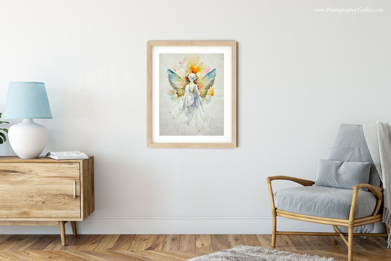 Angel Artwork Print, Guardian Angel Print, Spiritual Gift, Angel Wings, Angel Wall Decor, Original Angel Art, Guardian Angel Art image 7