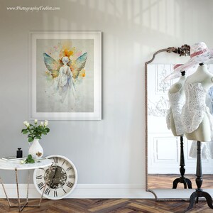 Angel Artwork Print, Guardian Angel Print, Spiritual Gift, Angel Wings, Angel Wall Decor, Original Angel Art, Guardian Angel Art image 8
