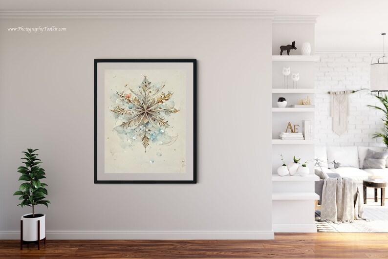 Snowflake Print Snowflake Printable Snowflake Art Print - Etsy