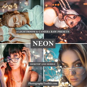 8 Predefinições móveis do Lightroom Neon / Predefinições do Instagram / Filtro do Instagram / Predefinições do Lightroom Desktop / Predefinições do Lightroom móvel Urbano