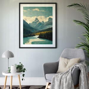 Zestaw 6 wydruków Banff, sztuka Banff, wydruk z Kanady, sztuka ścienna Banff, plakat podróżniczy do Parku Narodowego Banff, sztuka ścienna z Kanady, plakat Banff do wydrukowania zdjęcie 3