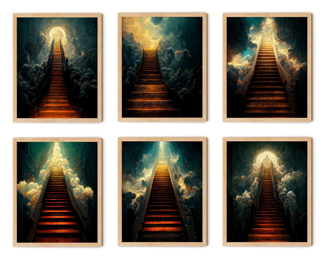 Stairway to Heaven Print Set of 6, Road to Heaven, Printable Stairway ...