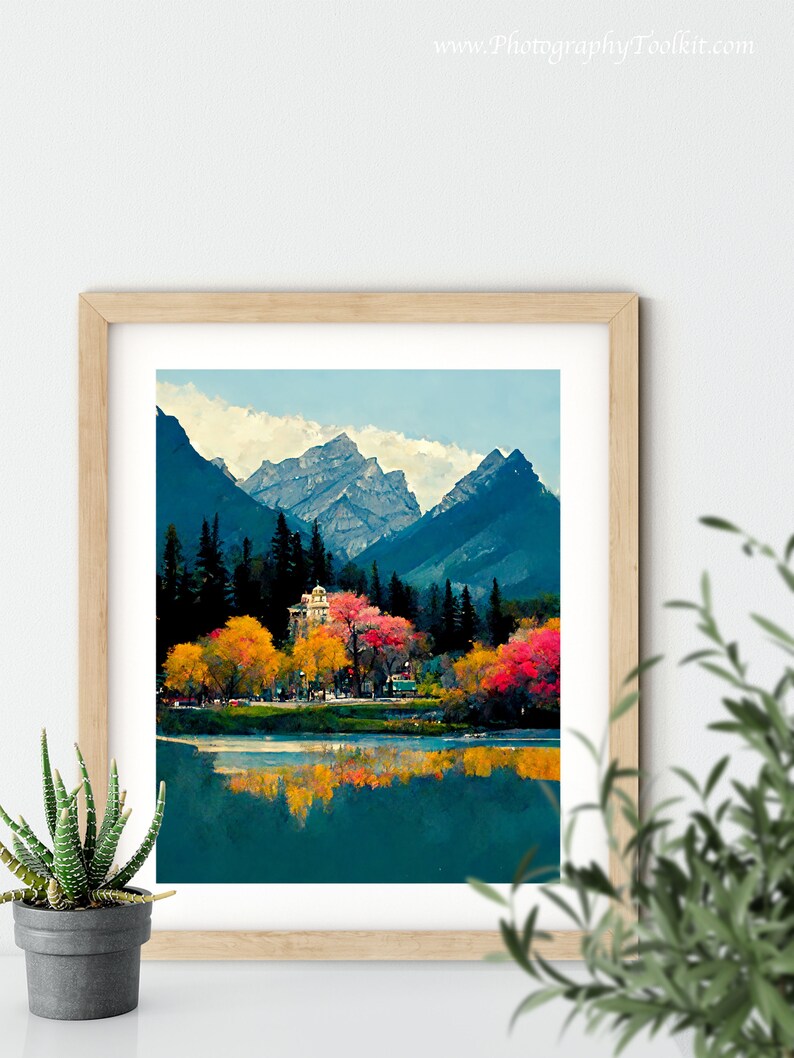 Zestaw 6 wydruków Banff, sztuka Banff, wydruk z Kanady, sztuka ścienna Banff, plakat podróżniczy do Parku Narodowego Banff, sztuka ścienna z Kanady, plakat Banff do wydrukowania zdjęcie 6