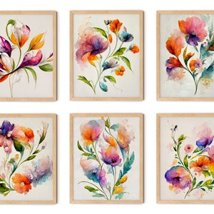ワイルドフラワープリント 6 枚セット、植物のホームデコレーション、フラワープリント、植物のホームデコレーション、フラワーウォールアート、植物ポスター、ワイルドフラワーウォールアート