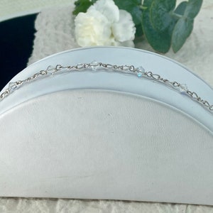 Sterling  Austrian Crystal   bracelet, Gift for her,  Crystal Sterling Bracelet, Layering crystal,  Wedding crystal, Color choices!