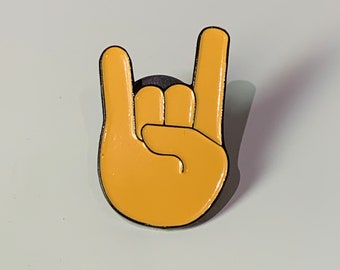 Rock On! Emoji Enamel Pin