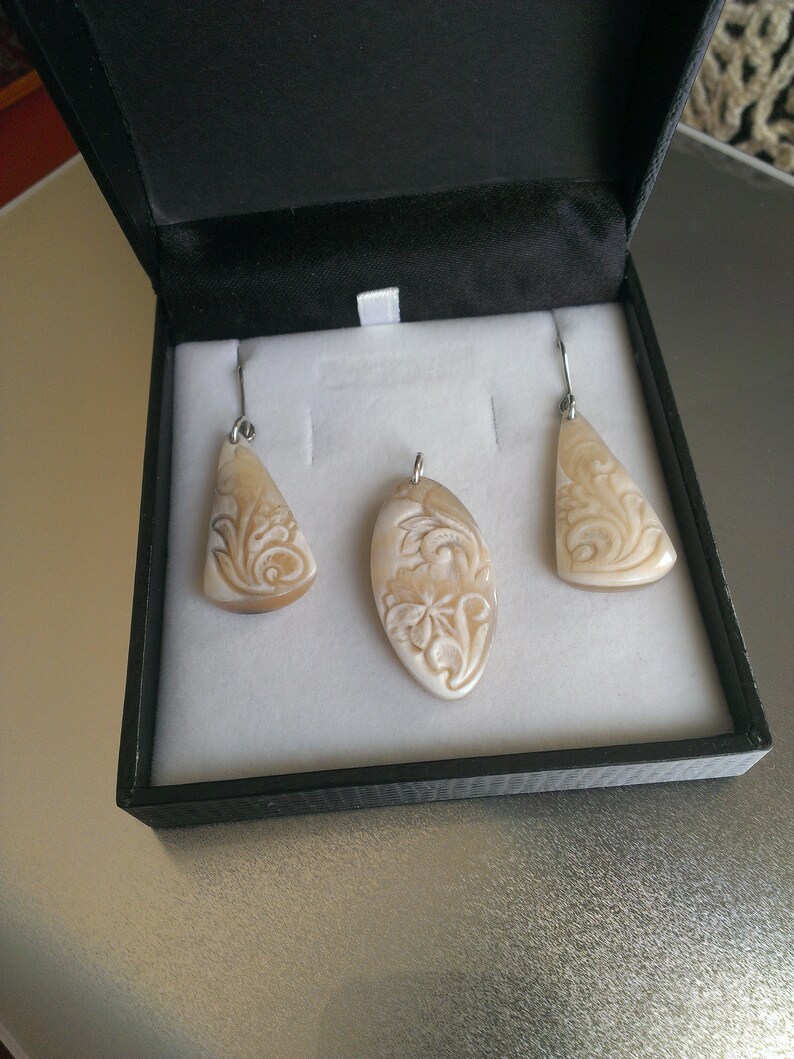 Jewelry Set in Horn Horn & Silver Etsy