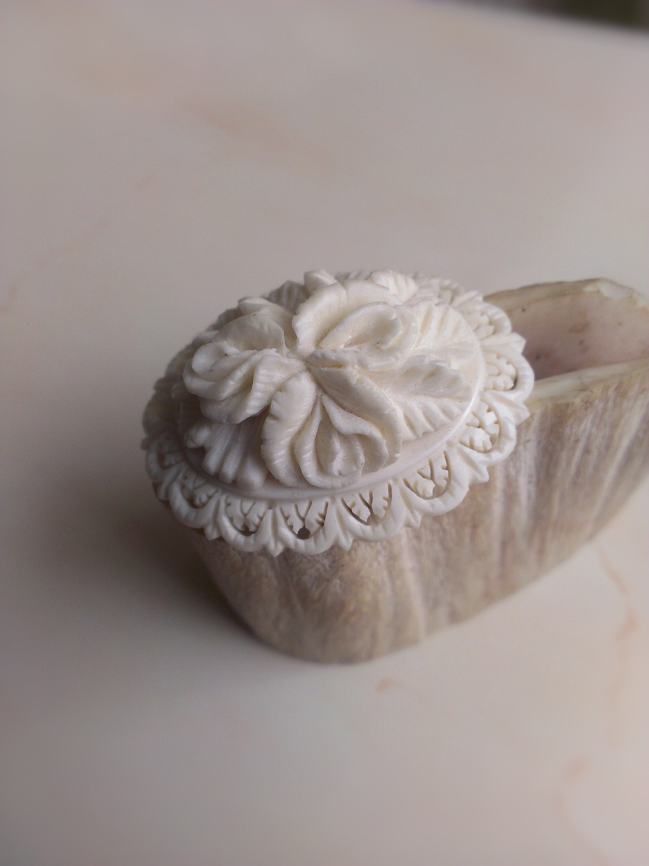 Exquisite Victorian Carved Bone Brooch Roses Etsy