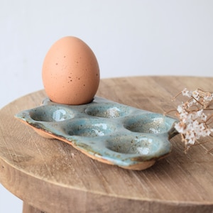 Ceramic | Egg holder | handmade | Country house decoration turquoise | pottery | Kitchen decoration farmhouse B-stock reduced 20% (slightly rough inside)