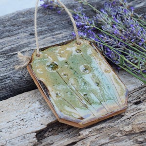 Handmade ceramic mural | flower print | plant print | relief | wall decoration | pottery | wall tile | tile | country house | turquoise