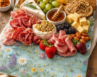 Floral Tempered Glass Cutting Board – Botanical Kitchen Decor
