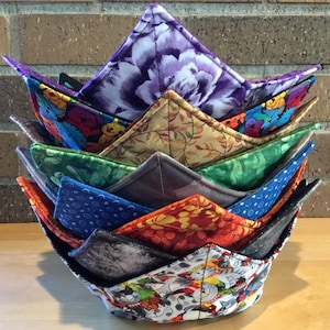 Reversible Microwave Bowl Cozy: Cotton Soup Bowl Holder