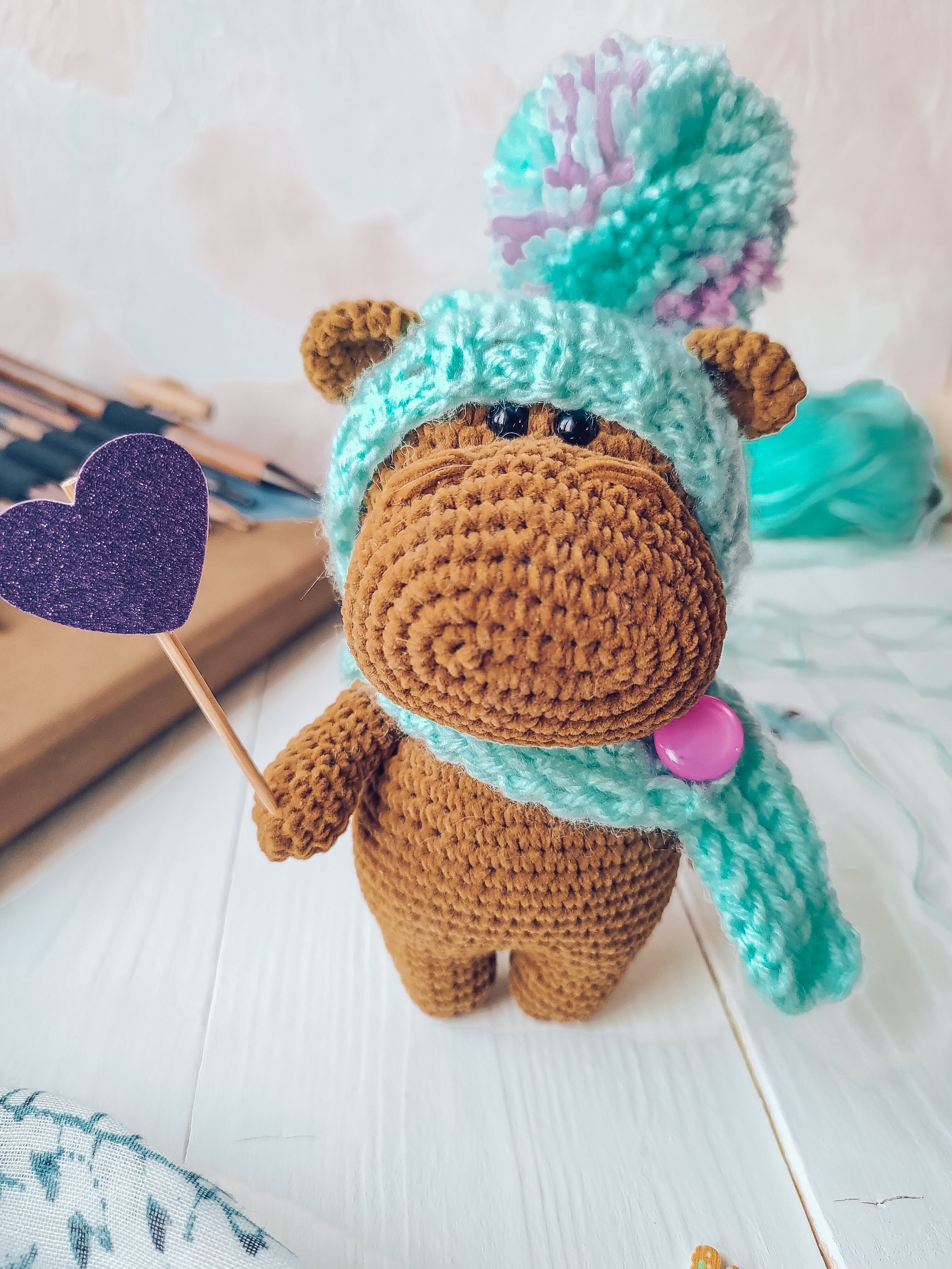 Small Hippo Amigurumi Hippopotamo Crochet plush Hippo in | Etsy