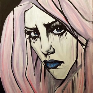Cartoon Girl- Acrylic Painting on Canvas