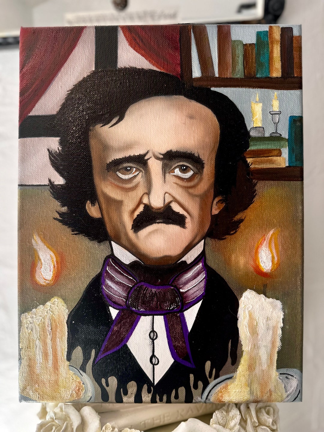 Edgar Allan Poe Portrait-painting on Canvas - Etsy