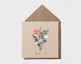 Floral Bouquet Thank You card