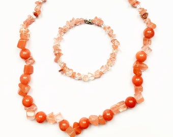 Quartz, Zircon - necklace and bracelet