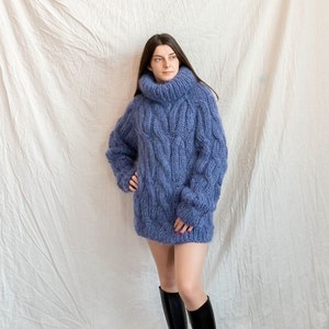 Mohair fall sweater with turtleneck available in plus sizes