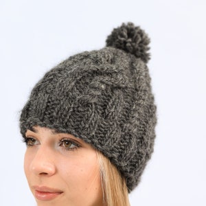 Knit Hat ,Gift for her ,Gift Idea ,Gift for Mom ,Goth Slouchy Beanie , Goth Slouch Hat ,Unisex Slouch Hat/ Melange Biker Skullcaps for Men,