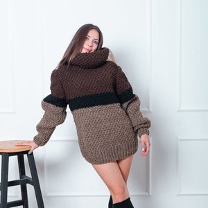 Chunky Sweater With Turtleneck in Oversized Design Made by Molimarks - Etsy
