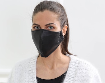 Leather Viscose Fashion Masks , Leather Mask , Latex Mask ,Handmade Mask , Washable Mask , Accessory Mask ,Molimarks .10240