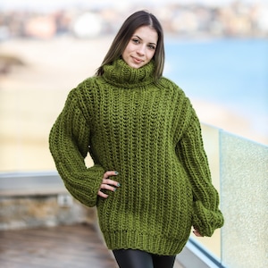 New Chunky wool  sweater , Turtleneck wool sweater, Wool  sweater , Knit wool sweater, Oversize knit  sweater , Chunky knit  sweater