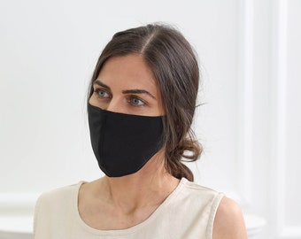 Black Cotton Masks , Black  Mask ,Black Mask ,Handmade Mask , Washable Mask , Accessory Mask ,Molimarks .10242