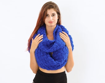 Amazing Royal Blue knit scarf ,Knit scarf, Chunky knit scarf , Long scarf , Blue long scarf ,Women knit scarf, Gifts idea ,Christmas gifts