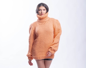 XL Ready Soft oversize wool sweater, Turtleneck wool pullover, Unisex Oversized Jumper,Molimarks, 20_31_12