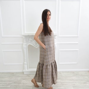 Washed Linen Dress , Maternity dress , Linen long dress , Oversized Linen dress ,Linen Summer Clothes ,Molimarks , 10243 image 1