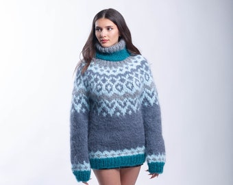 Icelandic  Mohair Sweater in diffrent colors combinations made by Molimarks